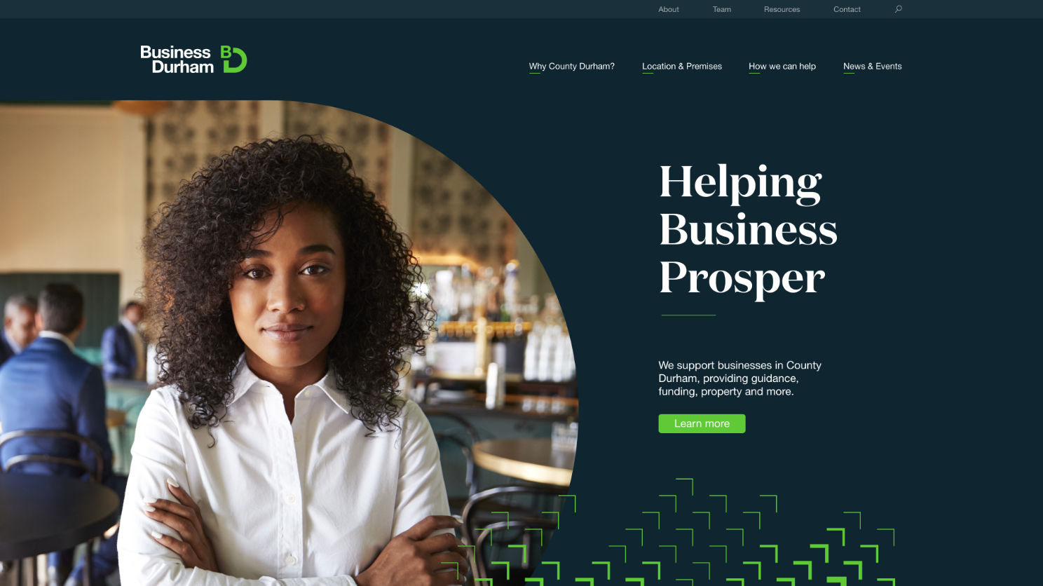 Homepage of the Business Durham Desktop Website