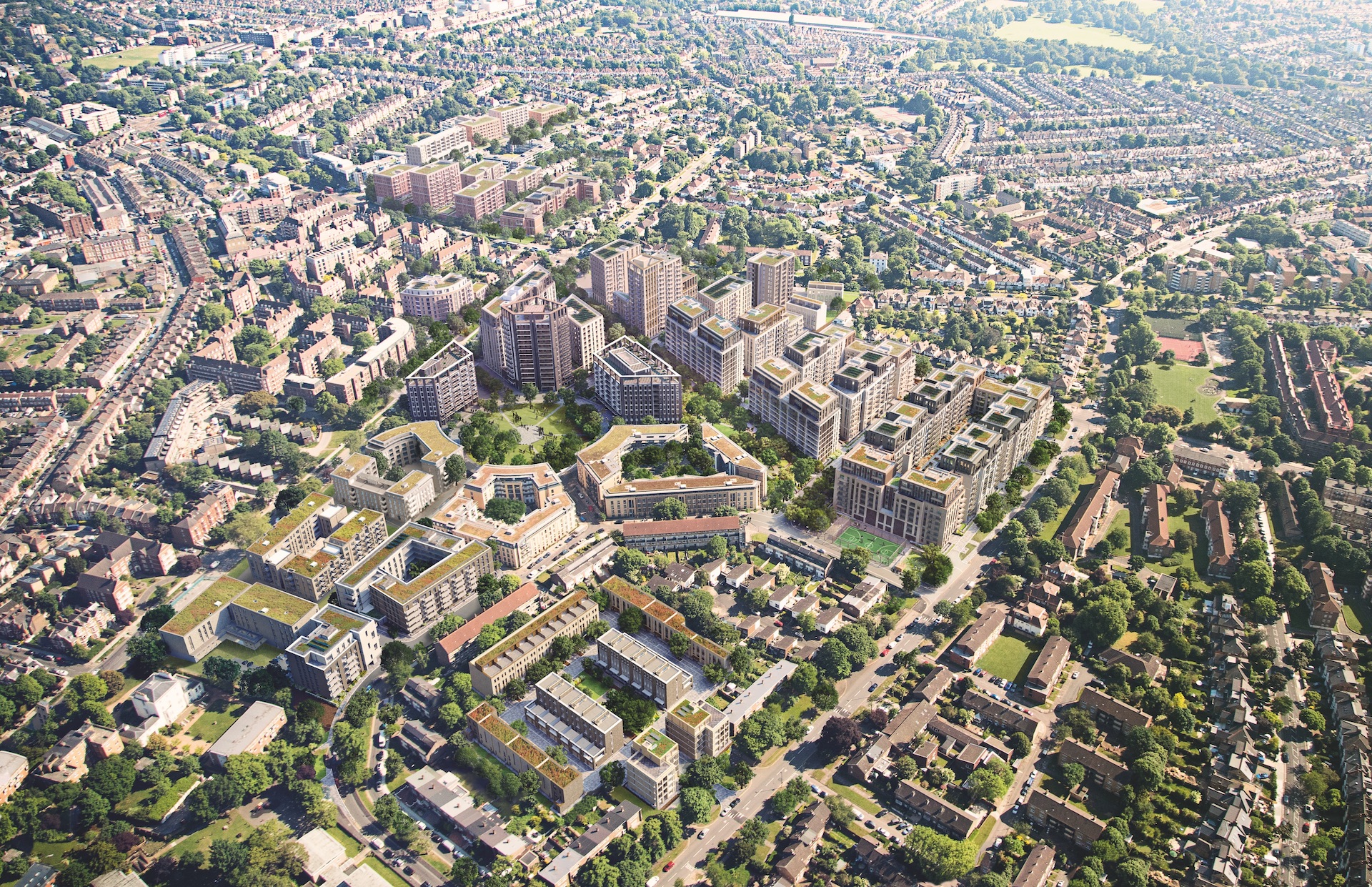 Clapham Park Ariel View