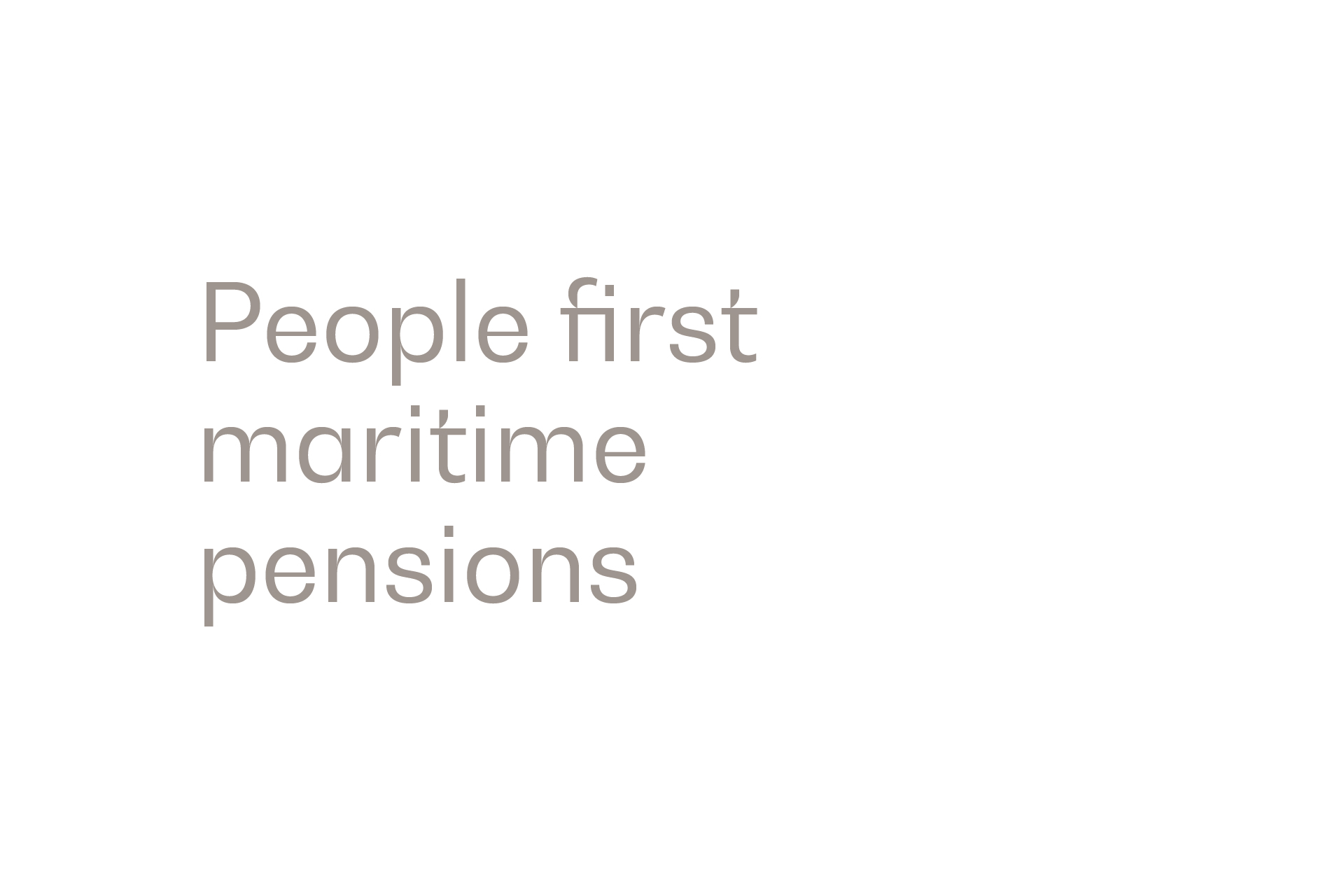People first maritime pensions - Brand Strapline