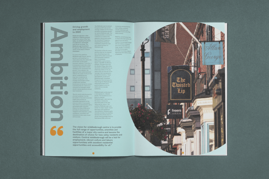 Middlesbrough Council brochure spread.