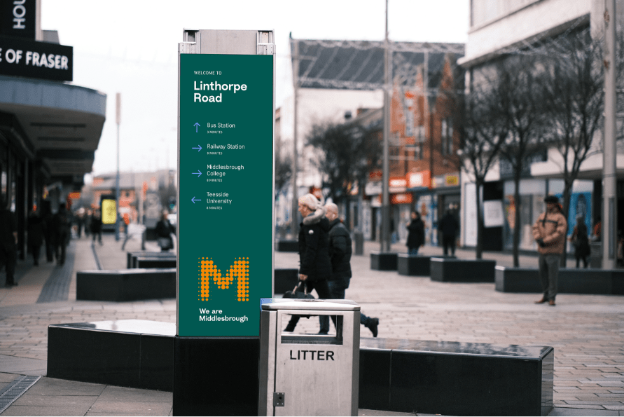 Middlesbrough Council wayfinding.