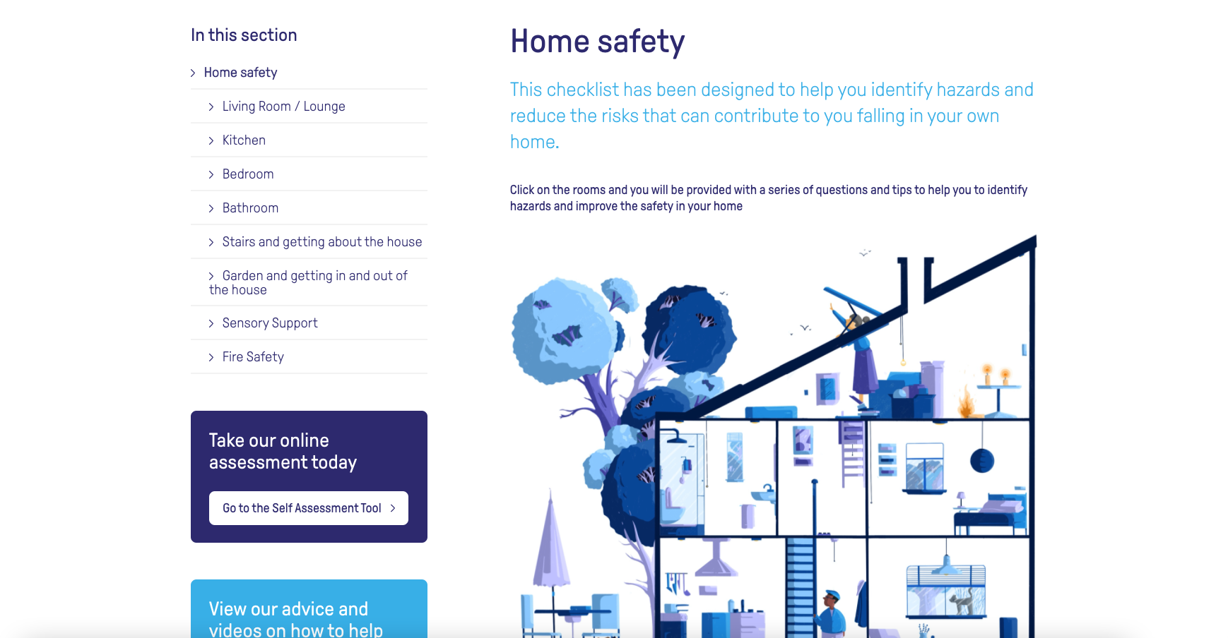 HomeSafety page on Steady on Your Feet Website