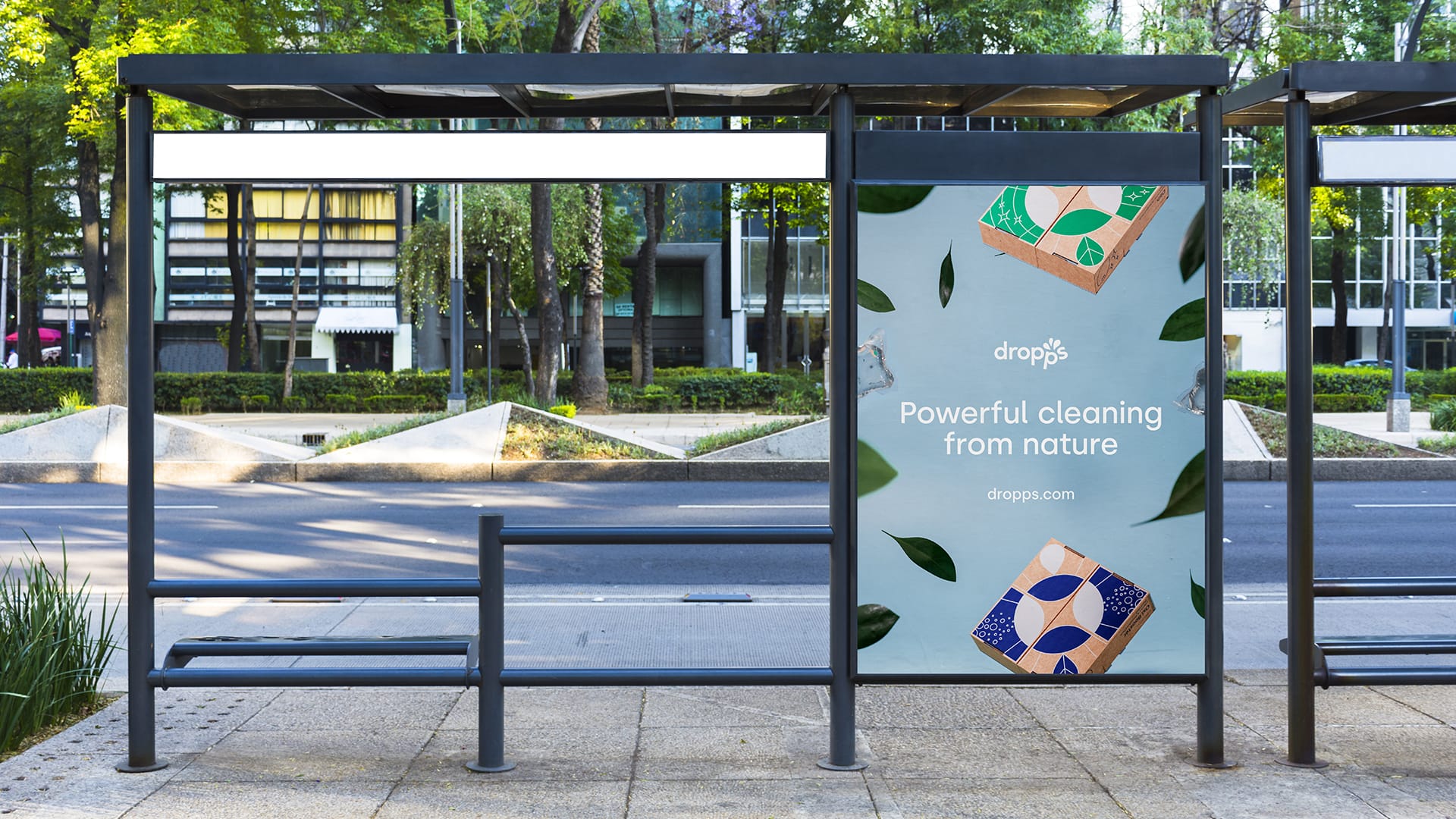 Dropps bustop advert.