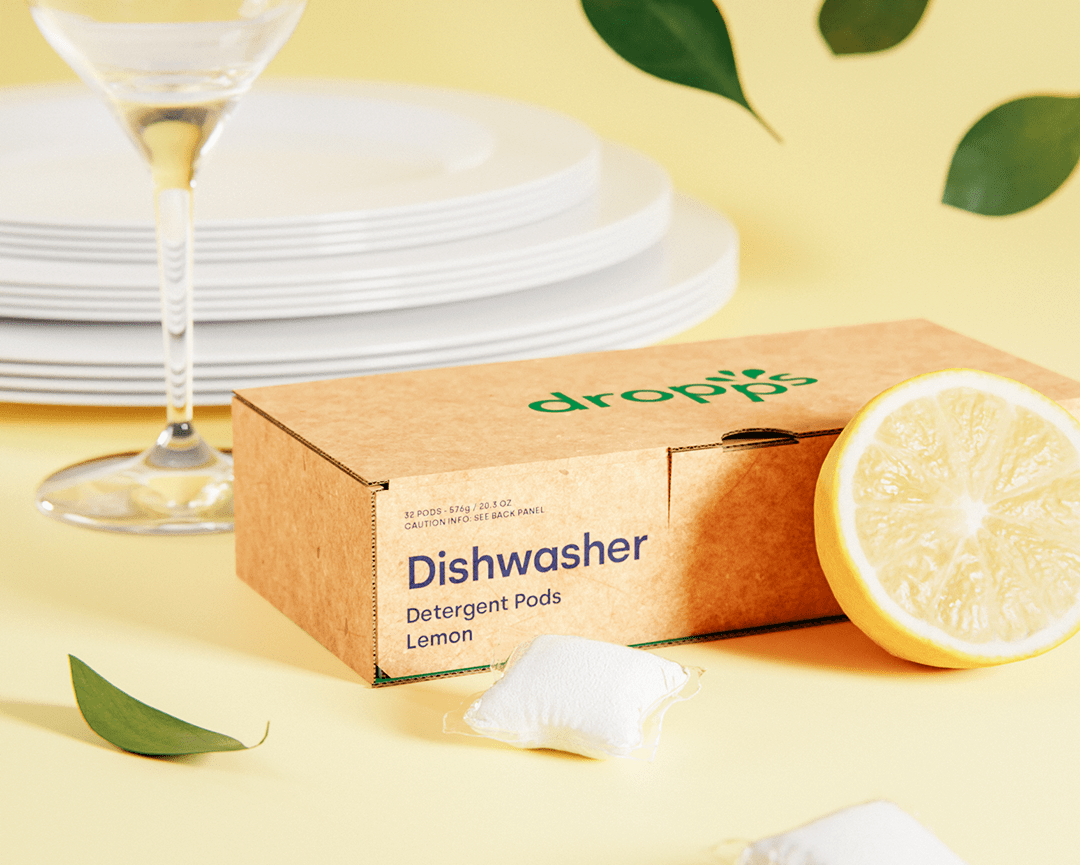 Dropps dishwasher detergent pods lemon.