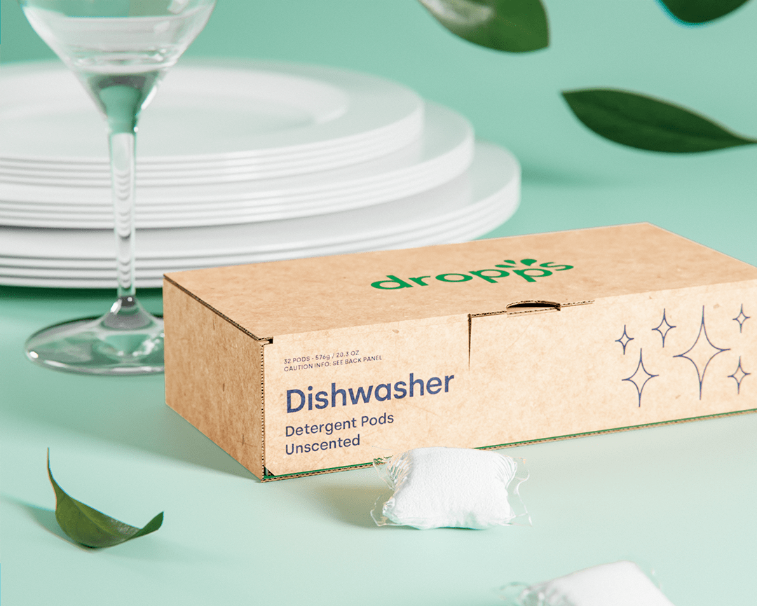 Dropps dishwater detergent pods unscented.